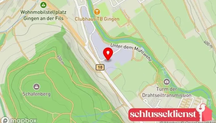 Karte von Metallbau-burzlaff GmbH (Metabu) Metallbauunternehmen in Gingen an der Fils