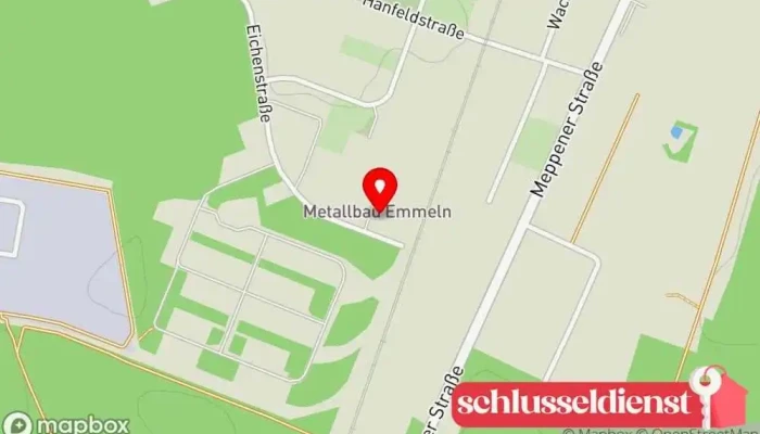 Karte von Metallbau Emmeln GmbH & Co. KG Metallbauunternehmen, Industrieanlagenanbieter, Stahlbauunternehmen in Haren (Ems)