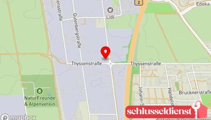 Karte von Metallbau Jung GmbH Metallbauunternehmen in Thyssenstraße 38
