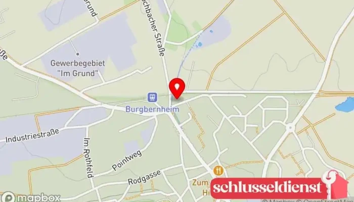 Karte von Metallbau Melzig Auftragnehmer in 91593 Burgbernheim