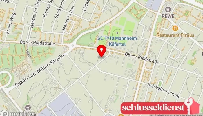 Karte von Metallbau Rettig GmbH Metallbauunternehmen in Mannheim