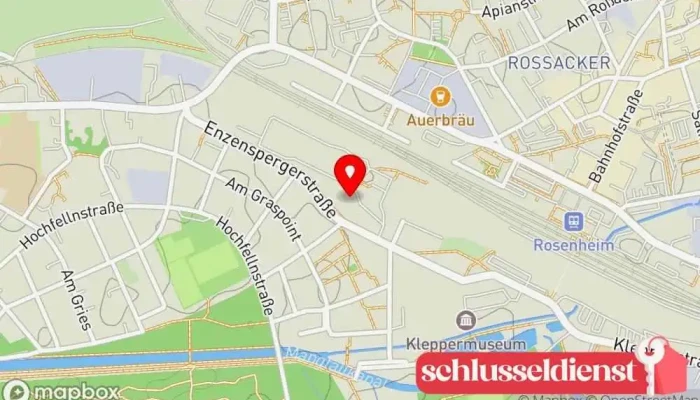 Karte von Metallbau Schlosserei F. Wollschlager Metallbauunternehmen in Rosenheim
