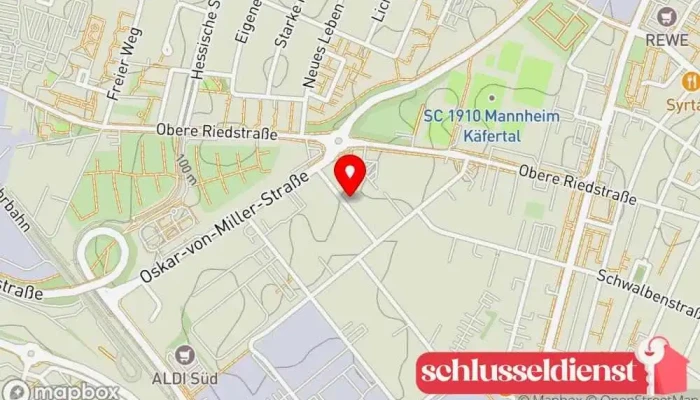 Karte von Metallbau Schlosserei Mages e. K. Metallbauunternehmen in Mannheim