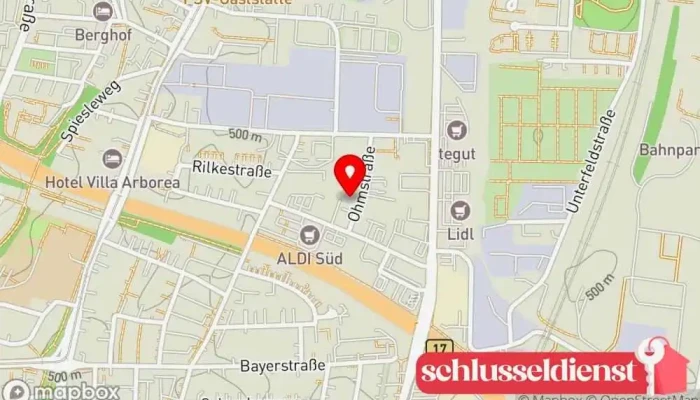 Karte von Metallbau Schuster GmbH Metallbauunternehmen in Augsburg