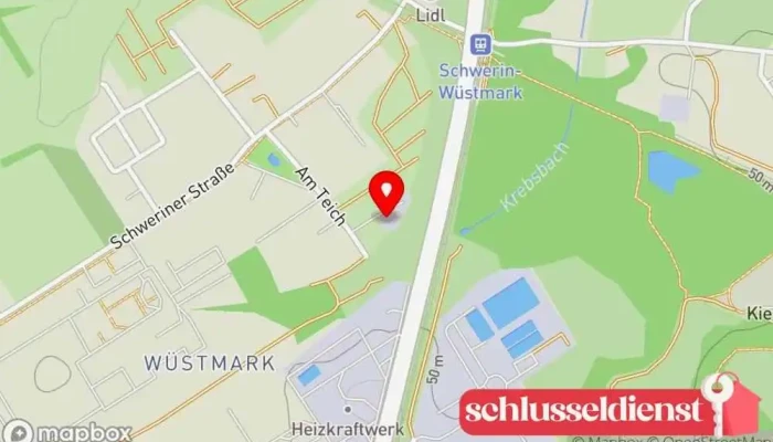 Karte von Metallbau Schwerin Inhaber Gerhard Drefers Metallbauunternehmen, Propangasanbieter in Schwerin