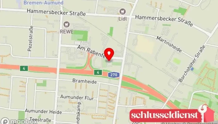 Karte von NotSiTec Verwaltungs- UG Schlüsselnotdienst Schlüsselnotdienst in Bremen