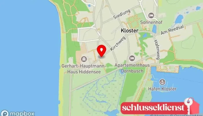 Karte von Pension Wieseneck Restaurant, Wohnheim, Hotel in Insel Hiddensee