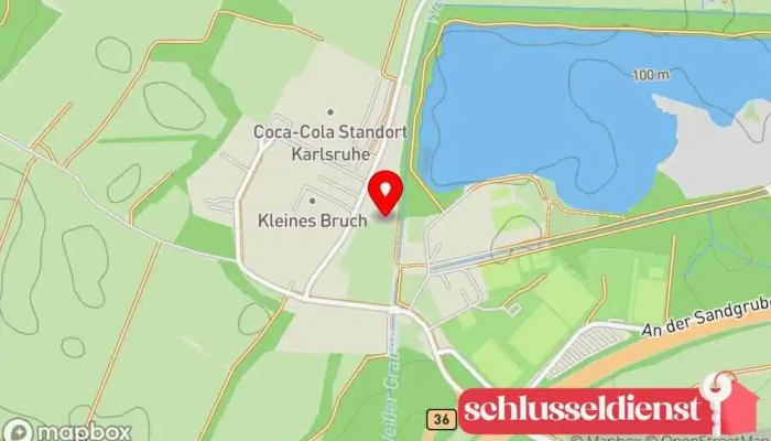 Karte von Peter & Mann Metallbau GmbH Schlüsseldienst, Künstler, Auftragnehmer, Industrieanlagenanbieter in Karlsruhe