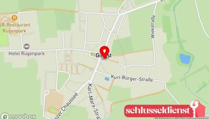 Karte von R. Burgmann Töpferei | Regionalwaren | Café Töpferei in Gingst