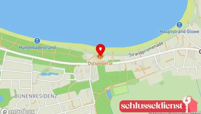 Karte von Restaurant & Hotel OSTSEEPERLE Glowe AUF RÜGEN Restaurant, Apartmenthaus, Bar, Eiscafé, Wellnesshotel in Glowe