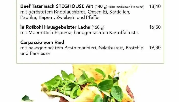 Restaurant Steghouse -  Speisekarte - Kröslin