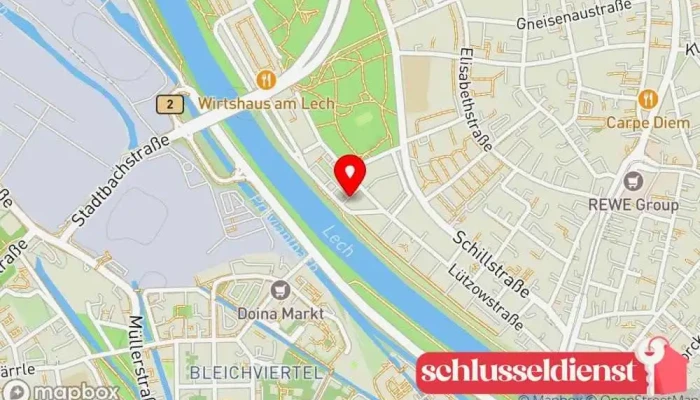 Karte von Rüdiger Leifert Metallbau Metallbauunternehmen in Augsburg