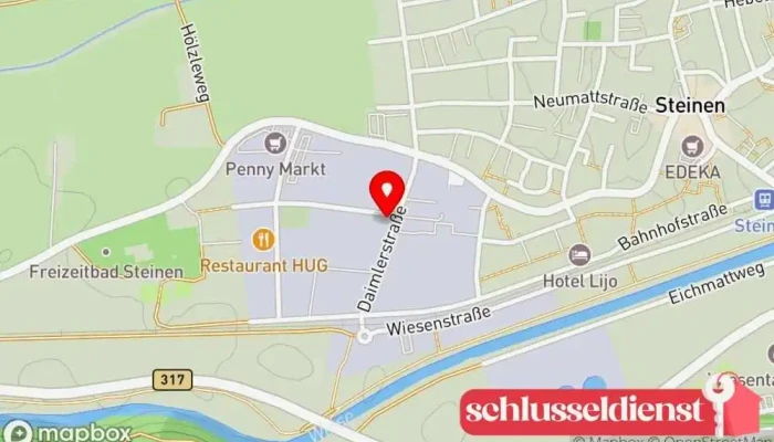 Karte von Schilling Ernst Inh. Jürgen Gugel Metall- u. App.Bau Metallbauunternehmen in Steinen