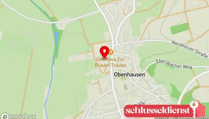 Karte von Schloss der Grafen Moy des Sons zu Obenhausen Historische Sehenswürdigkeit in 89290 Buch