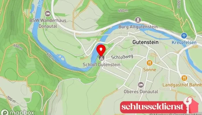 Karte von Schloss Gutenstein Schloss in Sigmaringen