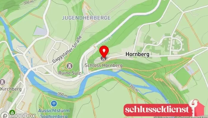 Karte von Schloss Hornberg Schloss in Kirchberg an der Jagst