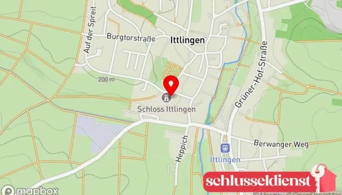Karte von Schloss Ittlingen Historische Sehenswürdigkeit, Schloss in Ittlingen