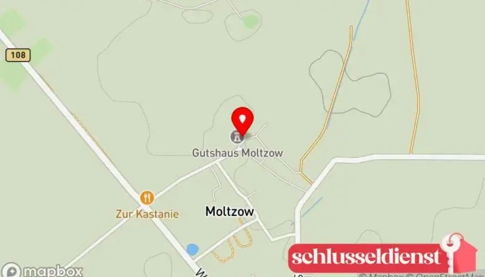Karte von Schloss Moltzow Schloss in Moltzow