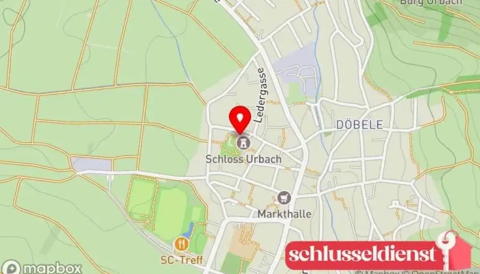 Karte von Schloss Urbach Schloss, Veranstaltungsstätte in Urbach