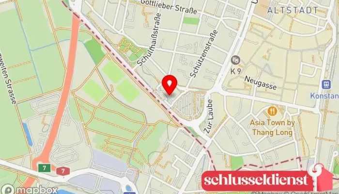 Karte von SCHLOSSEREI BÖHLER GMBH | Metallbau Konstanz Metallbauer, Schlüsseldienst in Konstanz