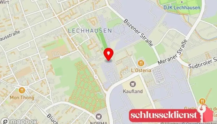 Karte von Schlosserei Deniz Metallbauunternehmen in Augsburg