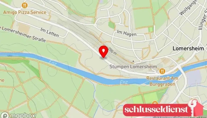 Karte von Schlosserei Werner Maunz Inhaber Bernhard Müller Metallwerkstatt, Metallverarbeitungsunternehmen in Mühlacker
