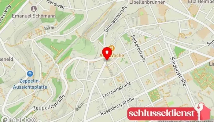 Karte von Schlüssel & Schloss Schonert GmbH Schlüsseldienst in Stuttgart