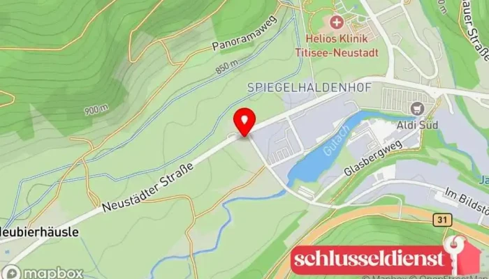 Karte von Schlüsseldienst Bernhard Wittmer Handwerksmeister Schlüsseldienst in Titisee-Neustadt