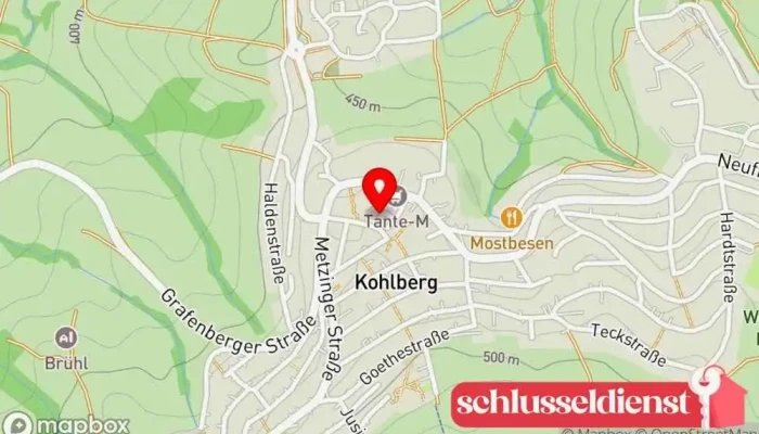 Karte von Schlüsseldienst B.Z-entschlüsselt 24/7 Schlüsselnotdienst in Kohlberg