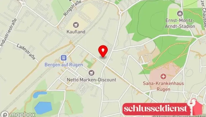 Karte von Schlüsseldienst & Sicherheitstechnik Haase GmbH Schlüsseldienst in Bergen auf Rügen