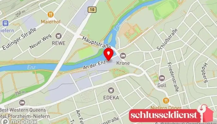 Karte von Schneider Metallbau Metallbauunternehmen in Niefern-Öschelbronn