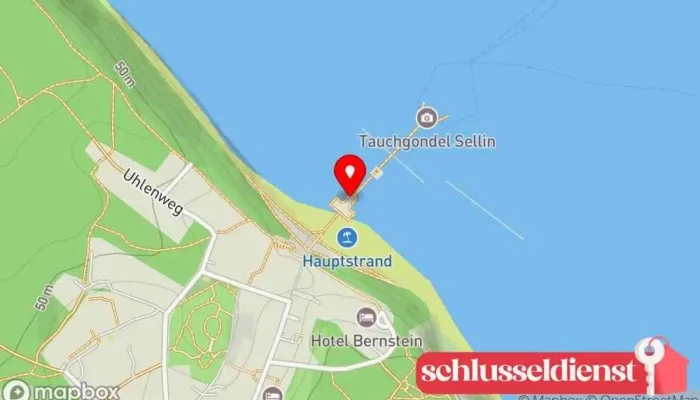 Karte von Seebrücke Sellin Restaurant, Bäckerei in Sellin