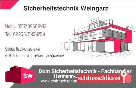 Sicherheitstechnik-Weingarz 53902 Bad Münstereifel Einbruchschutz Fachhändler Dom / Telenot/ Abus - Engertsweg14