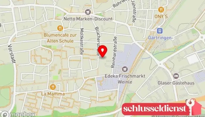 Karte von SJ Maschinenbau Dreh und Frästechnik Metallbauunternehmen in Gärtringen