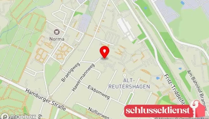 Karte von Specht Glas- u. Metallbau GmbH Bauunternehmen, Porzellangeschäft, Fachhandel für Glasartikel, Glaswarengeschäft, Glaser, Metallbauunternehmen, Stahlbauunternehmen in Rostock