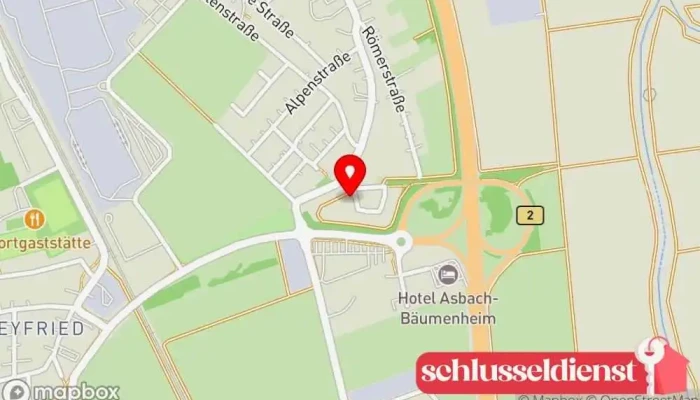 Karte von Spenglerei - Metallbau Lutz Queißert Metallbauunternehmen in Asbach-Bäumenheim