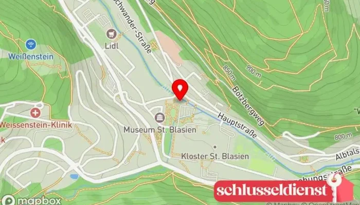 Karte von Stadt St. Blasien Rathaus in St. Blasien