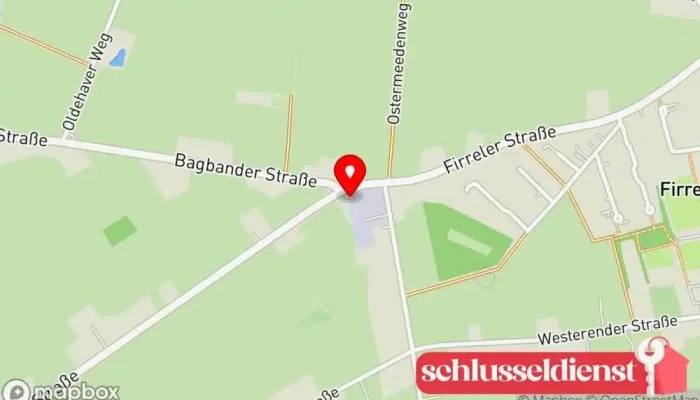 Karte von Stahlbau Reiners GmbH Dachdecker, Bauunternehmen, Metallbauunternehmen, Betrieb für Fassadenverkleidungen, Stahlbauunternehmen in Firrel