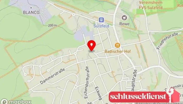 Karte von Stahldesign Metallverarbeitungsunternehmen in Sulzfeld