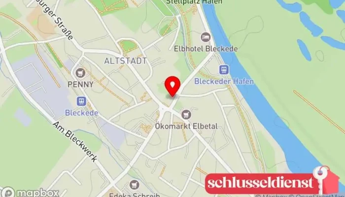 Karte von Stahlschnitt Friseursalon in Bleckede