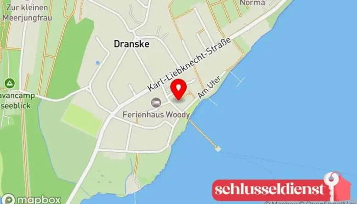Karte von Strandhotel Dranske Hotel in Dranske