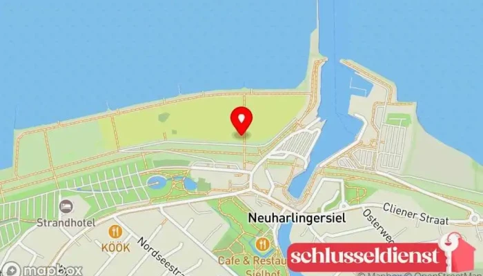 Karte von Strandkorbvermietung Geschäftsstelle in Neuharlingersiel