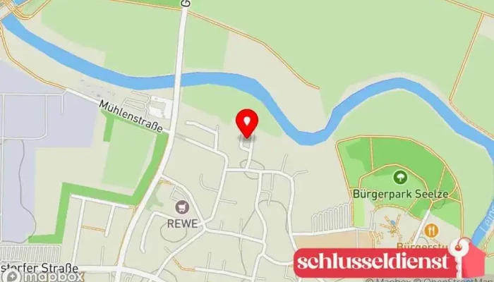 Karte von Strube Schloß- und Sicherheitstechnik Schlüsseldienst, Elektrotechniker, Anbieter von Sicherheitssystemen in Seelze