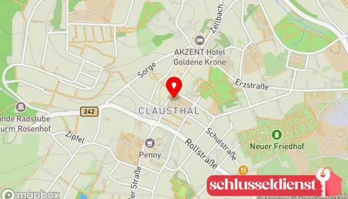 Karte von Technische Universität Clausthal Technische Universtität, Universität in Clausthal-Zellerfeld