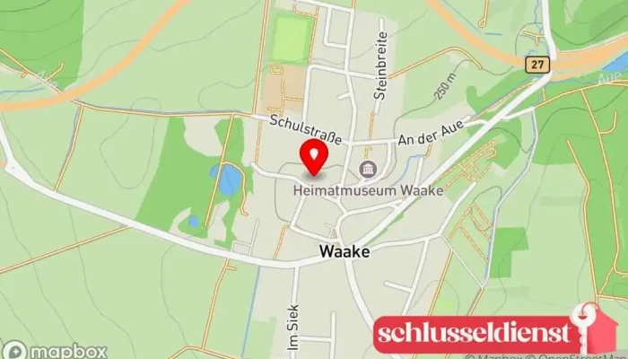 Karte von Tischlerei Kulle OHG Bestattungsinstitut, Möbeltischler, Zimmermann in Waake