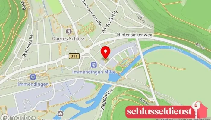 Karte von Unteres Schloss Historische Sehenswürdigkeit, Sehenswürdigkeit in Immendingen