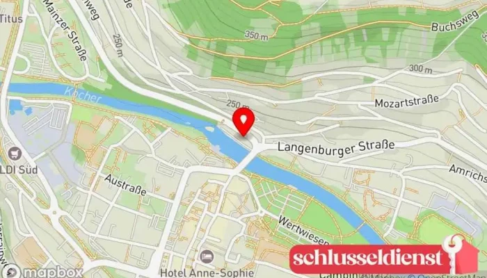 Karte von Unterkofler Künzelsau - Metallgiesserei - Metallbau - Aluguss - Geländer - Tore Gießerei, Metallbauunternehmen, Geländeranbieter in Künzelsau