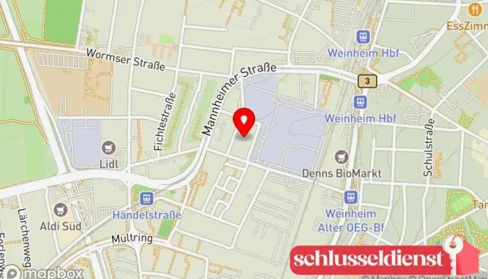 Karte von Vierheilig Schlosserei Metallbauunternehmen, Metallwerkstatt in Weinheim