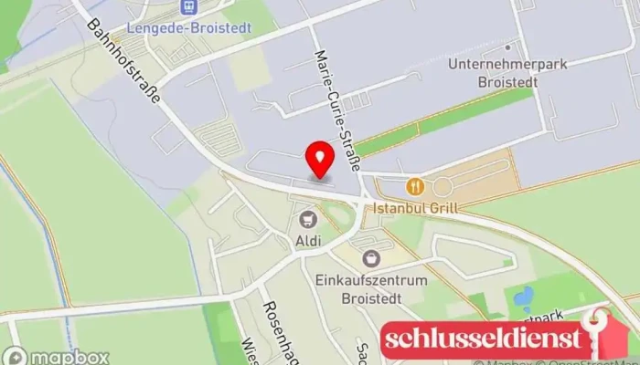 Karte von W. R. Scholz Eisenwarenhändler, Bäderstudio, Türfachhandel, Befestigungsmittelanbieter, Zaunfachhandel, Garagentoranbieter, Gasflaschenanbieter, Propangasanbieter, Anbieter von Schrauben, Werkzeuggeschäft in Lengede