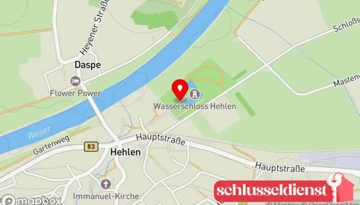 Karte von Wasserschloss Hehlen Sehenswürdigkeit in Hehlen